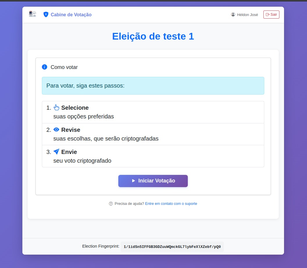 Cabine de votação - instruções