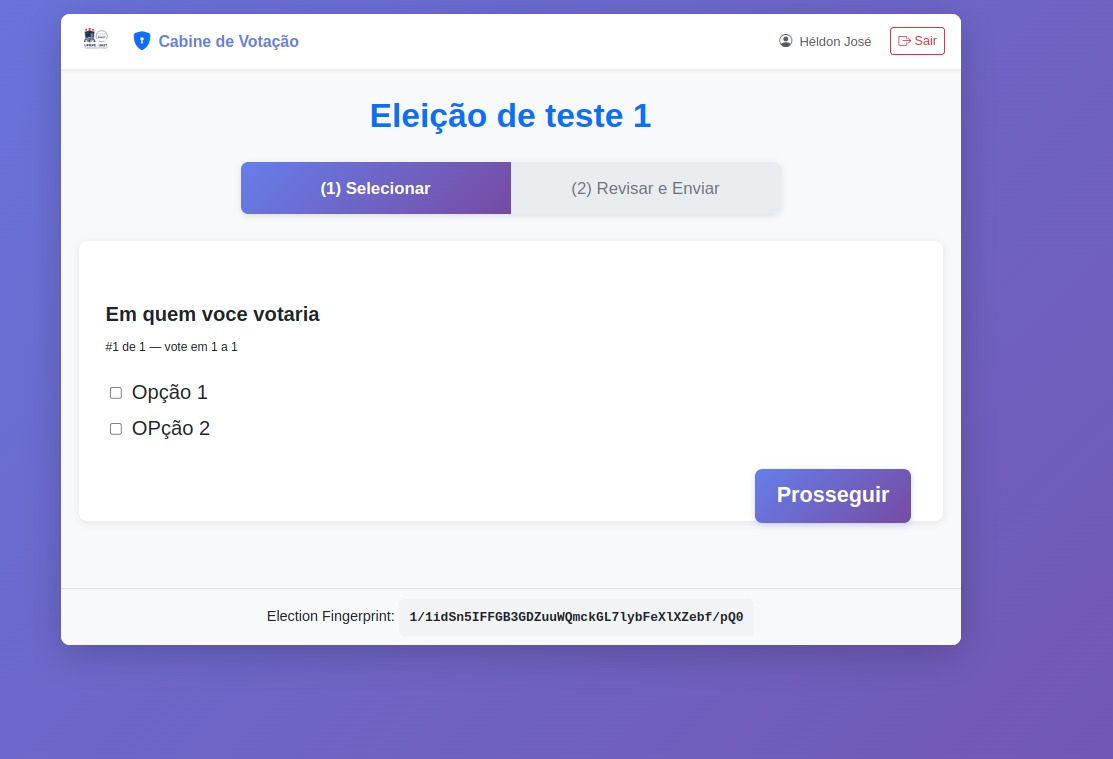 Seleção de opção de voto